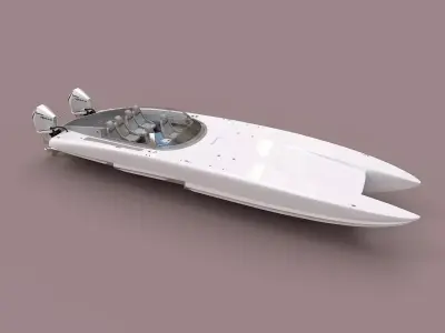 Powerboat   white 3D model