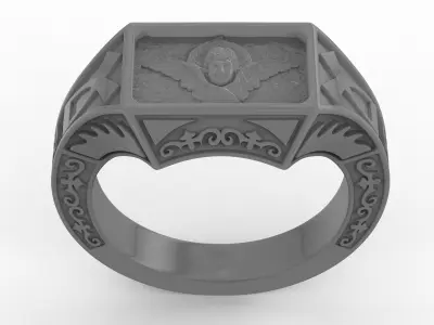 Ring on a church theme 3D print model