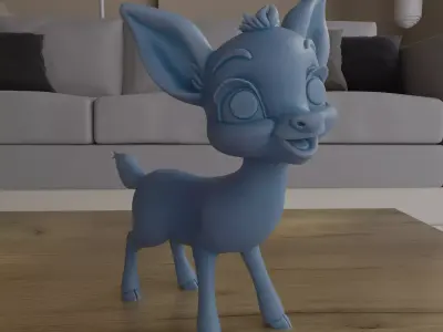 Adorable 3D Cartoon Deer Model for Home Decor 3D print model
