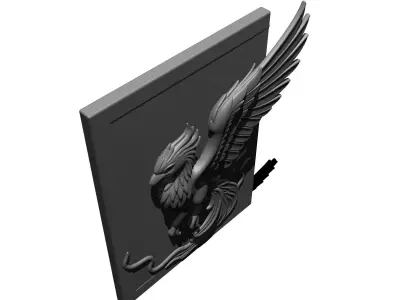 Elegant Phoenix Wall 3D print model