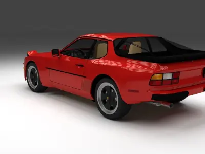 Porsche 944 with interior 3D model