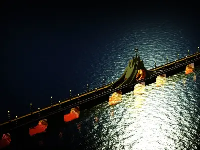 Mountain Bridge 3D model