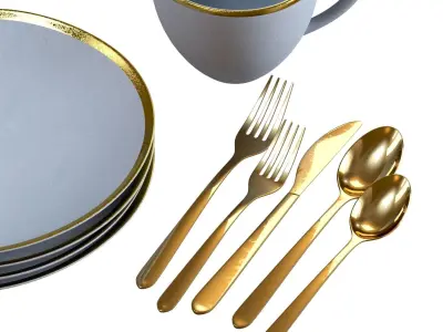 Dinnerware 01 - Crate and Barrel Addison Dinnerware Set 3D model