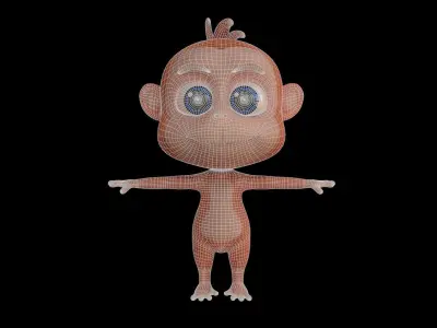 Asset - Cartoons - Animal - Monkey - Rig 3D model