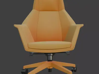 Modern Yellow Executive Office Chair 3D model