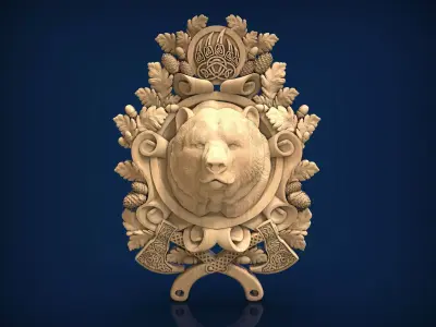 Carved panel painting STL 3D model 16