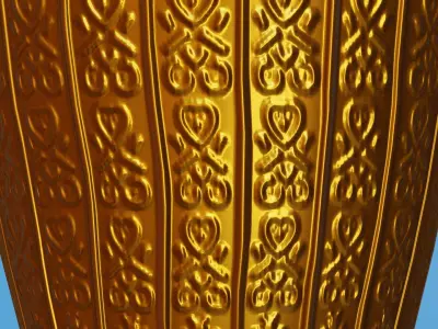 Ornate Gold Urn 3 Low-poly 3D model