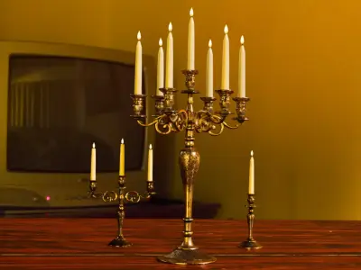 Table Candle Holder Low-poly 3D model Low-poly 3D model