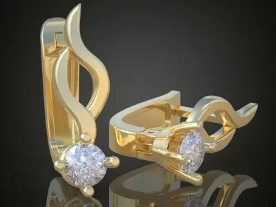 Earring 3D model 3D printable model 0149-13 3D print model