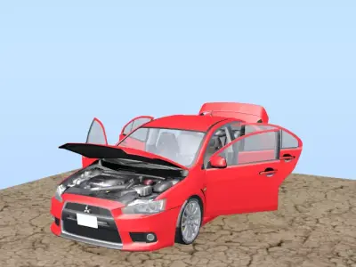 LANCER EVOLUTION 6 BORT Free low-poly 3D model