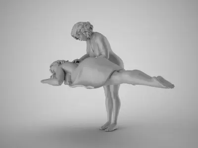 Massage woman being massaged 3D print model