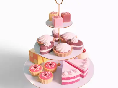 High Tea Cake Collection 3D model