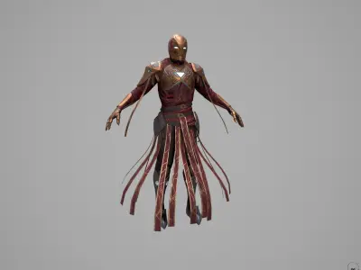 Sorcerer iron man in costume Low-poly 3D model