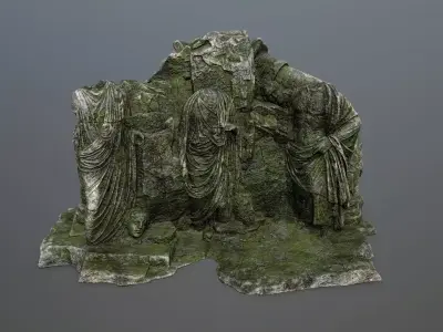 statue  mountain Low-poly 3D model