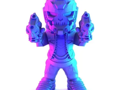 Desert Skull Cyberpunk toy 3D print model