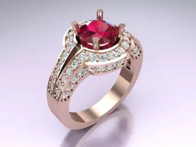 Diamond Ring - Womens Rings - N719956 3D print model