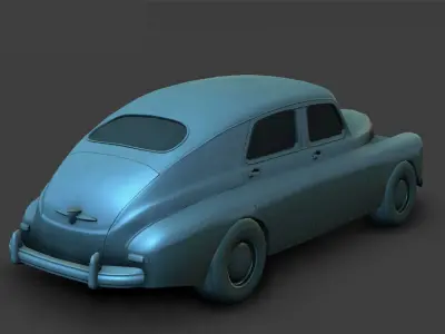 Old Rusted Car Low-poly 3D model