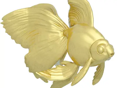 Goldfish Red-crowned Goldfish Fortune Goldfish Round 3D print model