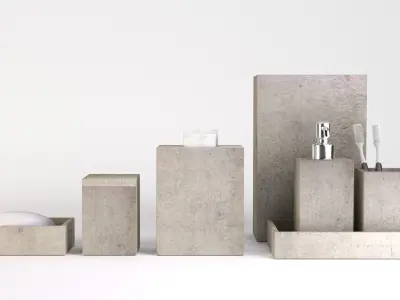 Bathroom Set two toothbrushes in box 3D model