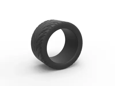 Race tire 5 Scale 1 to 25 3D print model
