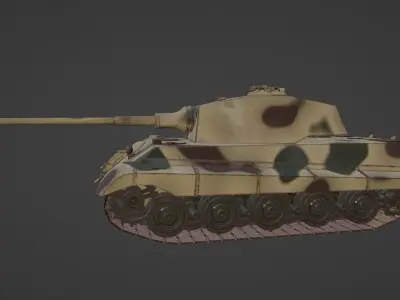 Tiger Tank II Low-poly 3D model