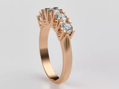 Ring with gems 3D print model