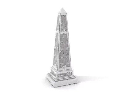 Elegant Silver Obelisk model pack Low-poly 3D model