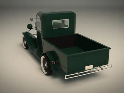 Low Poly Vintage Pickup 04 Low-poly 3D model
