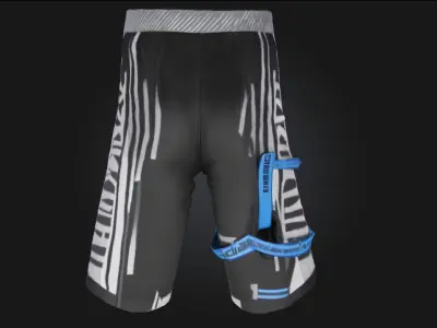 Futuristic Sport Shorts Sleek Athletic Wear  3D model