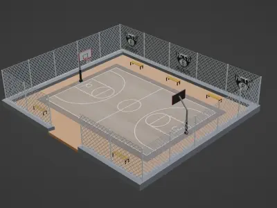 Basketball Stadium - Brooklyn Nets Low-poly 3D model