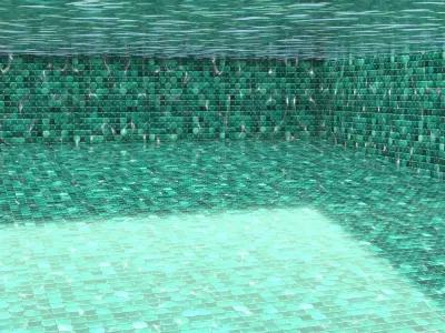 Pool Lowpoly 3D glass box with water in it Low-poly 3D model