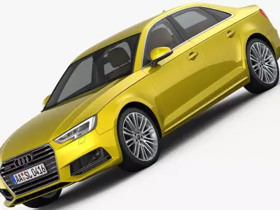 Audi A4 S-Line 2016 detailed interior 3D model