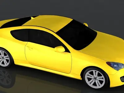 Hyundai Genesis Coupe 2012 Low-poly 3D model