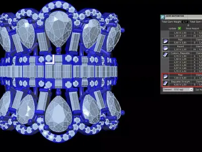 Ring With Diamonds 3D Rhino Print Model 3D print model