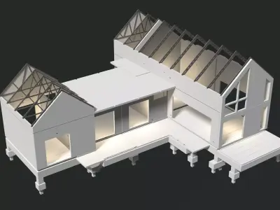Precast house structure 3D model