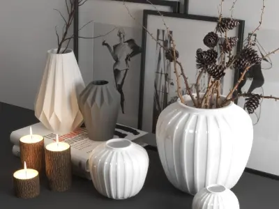 set1115 vases and pots 3D model
