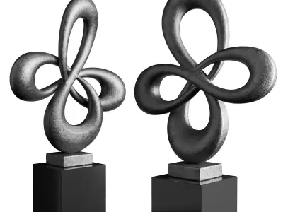 Clover modern sculpture Low-poly 3D model