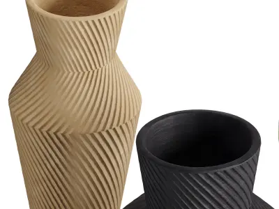 Asher Ceramic Vases 3D model