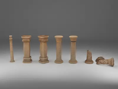 Pillars Low-poly 3D model purchase