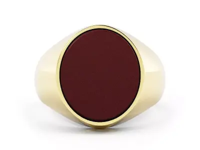 Mens Signet Ring With Oval Face 3DM With Rendering 3D print model