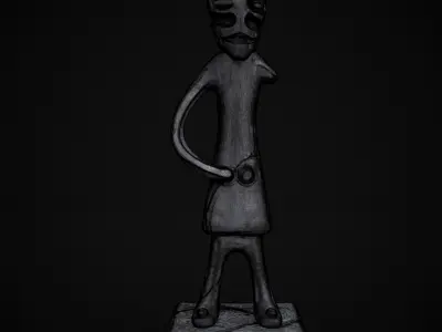 Standing God Statue  3D print model