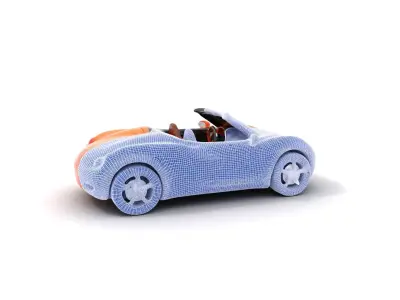 Vibrant Orange Convertible model pack Low-poly 3D model