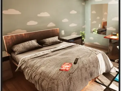 Small Bedroom  Furniture Package  80 Variations Low-poly 3D model