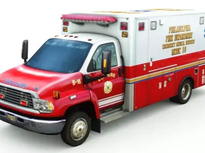 Generic Ambulance v10 Low-poly 3D model