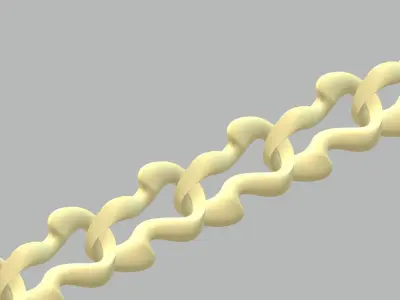 Bracelet - 4 gold chain 3D print model