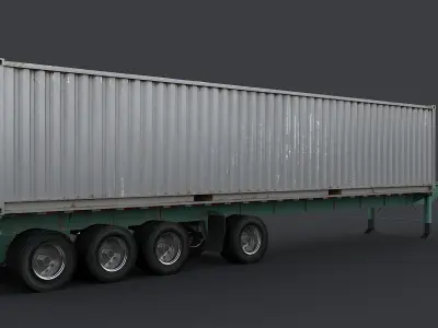 Container semi trailer Low-poly 3D model