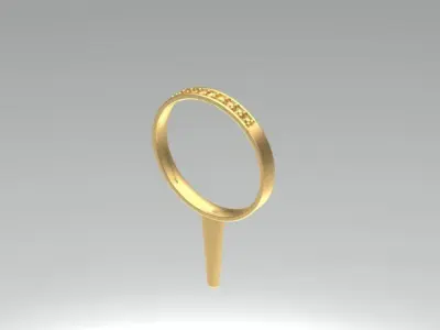 Gold Round Shape Diamond 3D print model