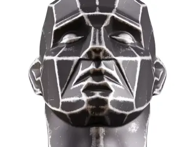 Sculpture polygonal male head 3D model