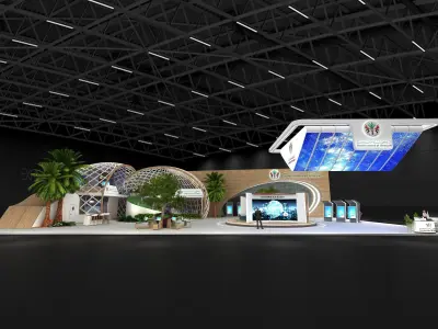 26x36m Exhibition stand 3 side open 3D model