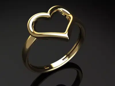 Heart ring 21 3D print model